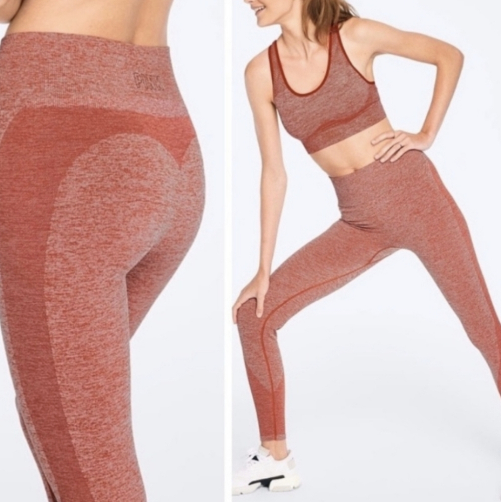 Victoria's Secret Pink High Waisted Full Length Workout Tights Cinnamon Size XL